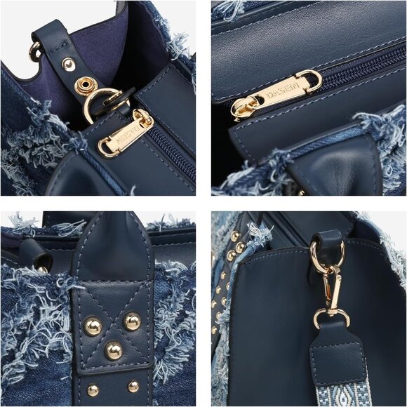 Versatile 3-Piece Handbag Set with Chic Stud Accents - Perfect Gift Idea - Picture 4 of 6